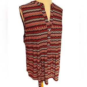 COCOMO 2X red orange yellow sleeveless Plus Size women's Blouse top sh…